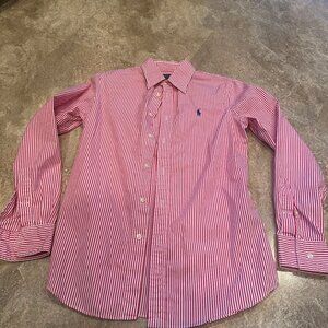 Polo by Ralph Lauren Pink & White Stripe Button-Down Shirt